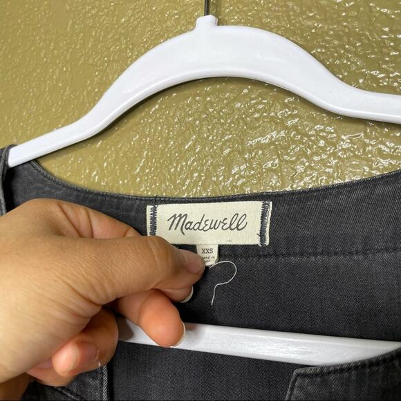 Madewell Womens Top Size XXS Black Long Sleeve Chambray V-Neck Pullover Casual - Picture 3 of 12